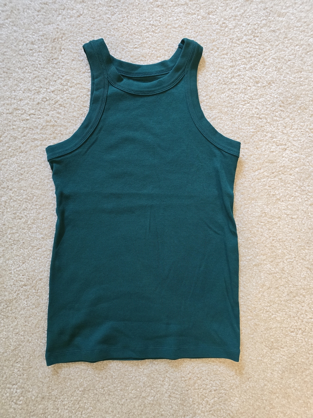 LOFT Teal Green Ribbed Tank Top